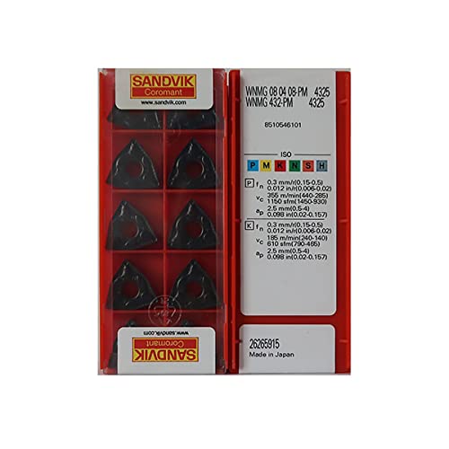 Sandvik Coromant WNMG080408 PM 4325 WNMG08 WNMG 08 04 08-PM 4325 Outils de tournage en carbure de finition moyenne Cover
