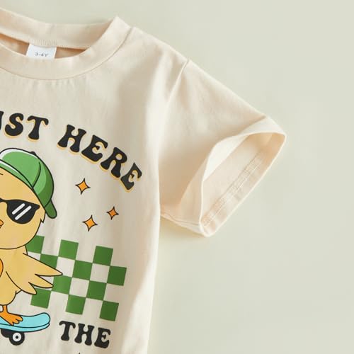 Image of Easter Bunny Shirt for Toddler Boys Girls Kids Funny Rabbit Letters Graphic Cotton Short Sleeve T-Shirt Top