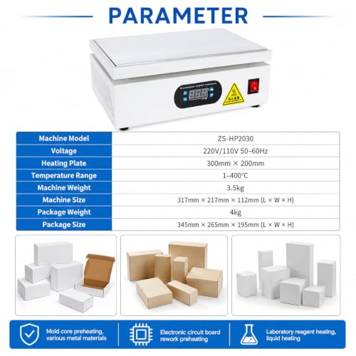 Envolvedora manual de celofán de 1000 W con placa calefactora ajustable 7