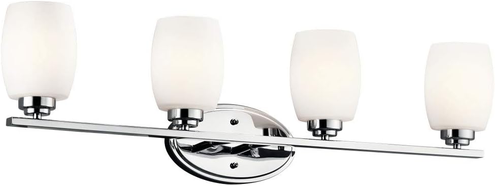 Kichler Eileen 33.75" 4 Light Vanity Light with Satin Etched Cased Opal Glass in Chrome