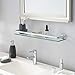 Organize It All Wall Mounted Glass Shelf with Chrome Rail, for Bathroom, Storage, Decor