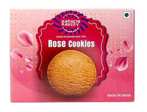 Image of Karachi Bakery Rose Flavour Cookies 400gm | Delicious Snack | Tea Time Snack | Vegetarian