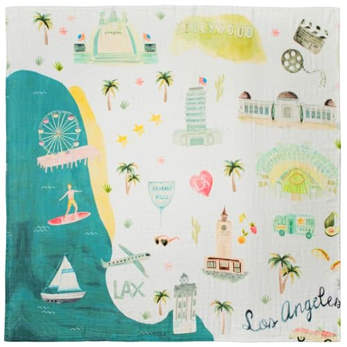 Image of Loulou Lollipop Muslin Swaddle Blanket - Rayon, Swaddle, 18-24 M, Los Angeles