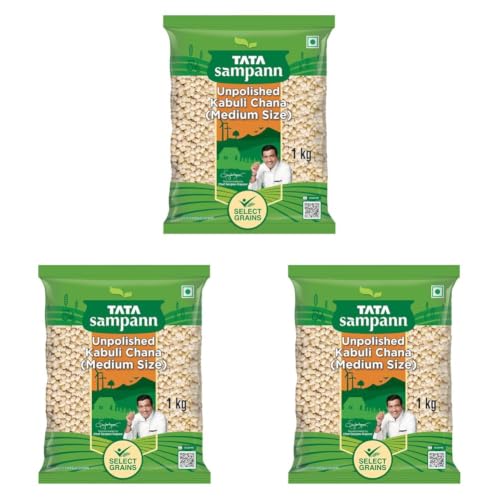 Image of Tata Sampann Unpolished Kabuli Chana, 1 kg, (Medium Size) (Pack of 3)