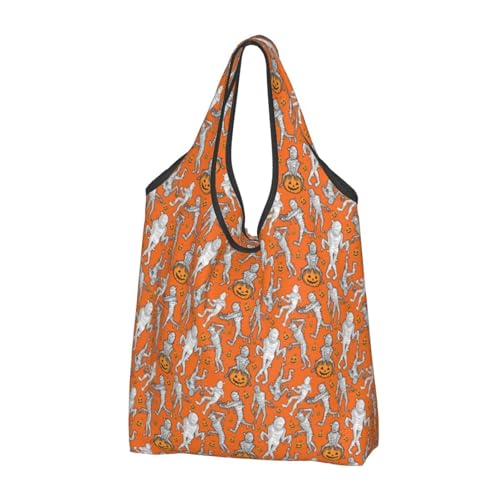 Sacs d'épicerie réutilisables Halloween pliables, grand sac fourre-tout noir 3 PCS