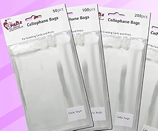 Clear Cello Bags for Greeting Cards with Adhesive Seal Flap | Packaged by CraftsInMind | Crafts Display | BOPP (100, C5-167x230mm)
