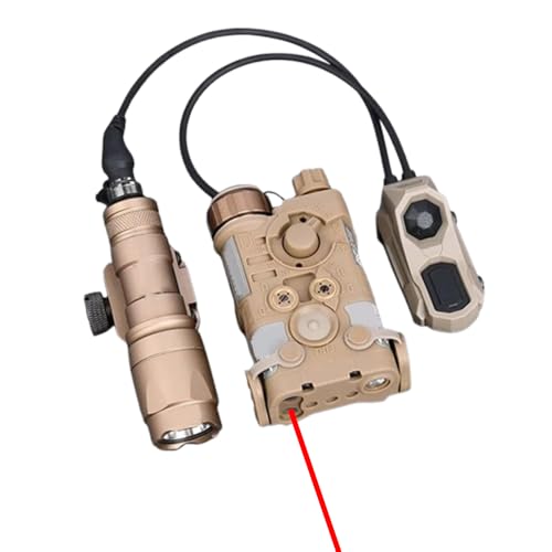 Plastic L3-NG Box Aiming Laser Sights(with IR Laser + Red Laser+White Light), & M300A Strong LED Flashlight, & AX Modular Dual Wire Remote Pressure Switch(SF+2.5 Plug) Combo,DE