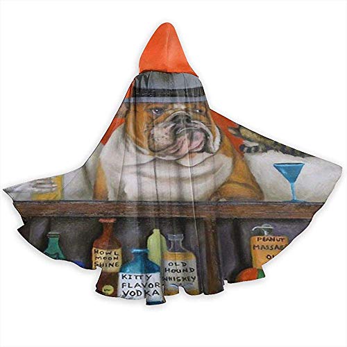 Rexing Capa para Adultos Capa Animal Club Cerveza Tocino Aullido Gato Perro Longitud Total Capa con Capucha de Halloween Disfraces de Navidad Fancy Cape para Mujeres Hombres