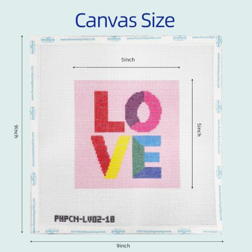 Image of Howie's Needlepoint Needlepoint Kits for Adults & Beginners, 18 Mesh Printed Needlepoint Canvas, Stamped Patterns Canvas Starter Kits(Rainbow,6 inchx 6 inch)