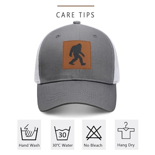 Image of Mens Hat Snapback Trucker Hats Outdoor Gifts for Men Dad Husband Father's Day Leather Pattern Baseball Cap
