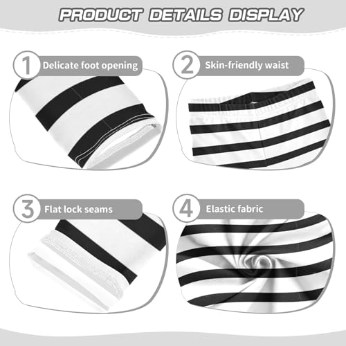 J JOYSAY White Black Striped Girls Leggings Kids Leggings for Kids3