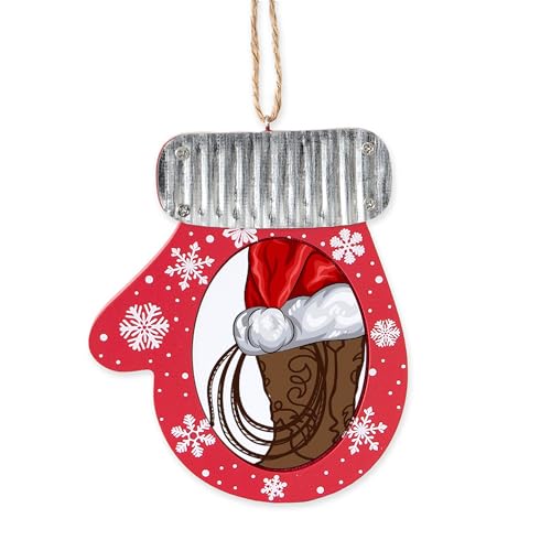 CafePress Christmas Santa Hat Cowboy Boot Mitten 4