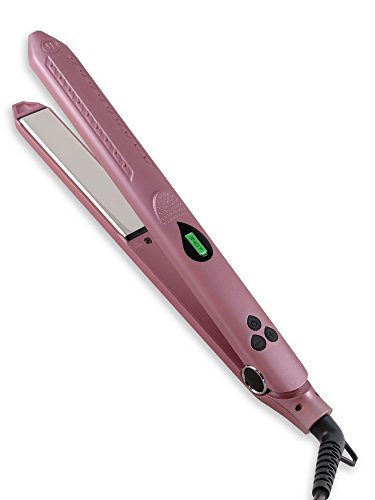 TI Style Professional Titanium Flat Iron for Hair - Salon Quality for Fast & Easy Straightening or Curling Hair - Temperature Control (265F - 450F) - LCD Display - Free Heat-Resistant Bag (Rose Gold)