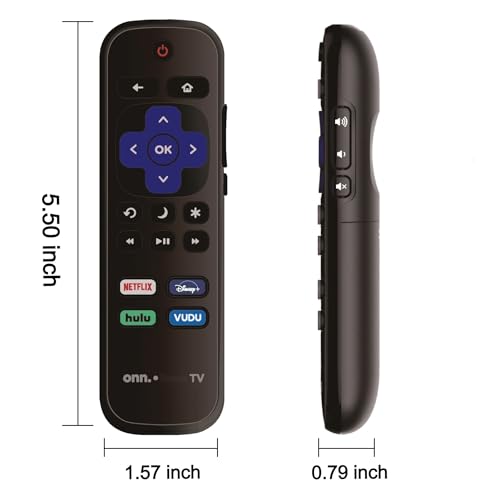Image of OEM Replacement Remote Control Compatible with All ONN. Roku Smart 4K Ultra TVs【Only Works with Onn. Roku TV, Not for Stick and Box】 (Netflix /Disney Plus /Hulu /Vudu)