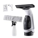 150ml Fensterputzer Elektrisch: Akku Fenstersauger mit 300ml Sprühflasche und Mikrofaser-Wischbezug, Kunststoffmaterial Fensterreiniger für Fenster Fliesen Spiegel Duschwände