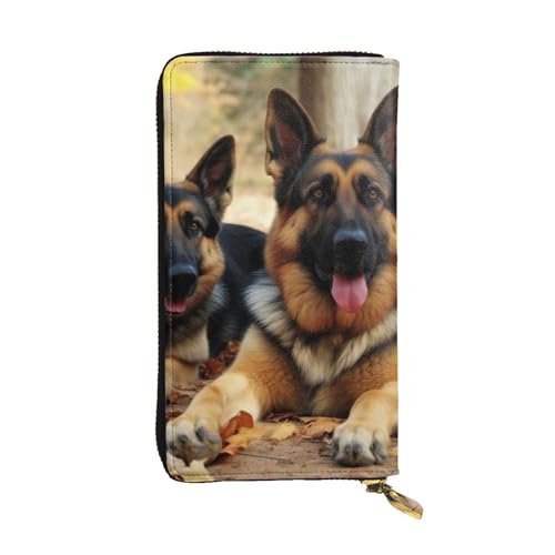 Grand sac à main d'affaires en cuir gravé berger allemand, idéal pour ranger son téléphone
