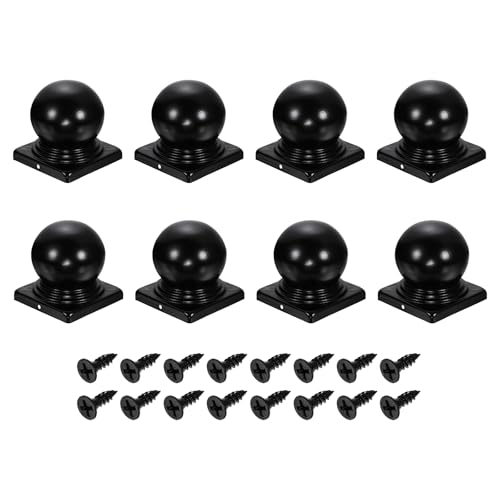 Capuchons de poteau de clôture 10x10 cm en fer noir pour terrasse et bois x8