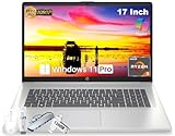 HP 17 Inch Business Laptop for Work & Students, 17.3' FHD IPS Anti-Glare Display, AMD Ryzen 5 7430U Up to 4.3 GHz, 16 GB RAM, 512 GB SSD, Wi-Fi 6, Bluetooth 5.4, Copilot AI, Windows 11 Pro, Silver