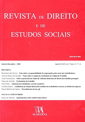 Revista de direito e de estudos sociais: ano LI (XXIX da 2ª série) – N.ºs 1-4