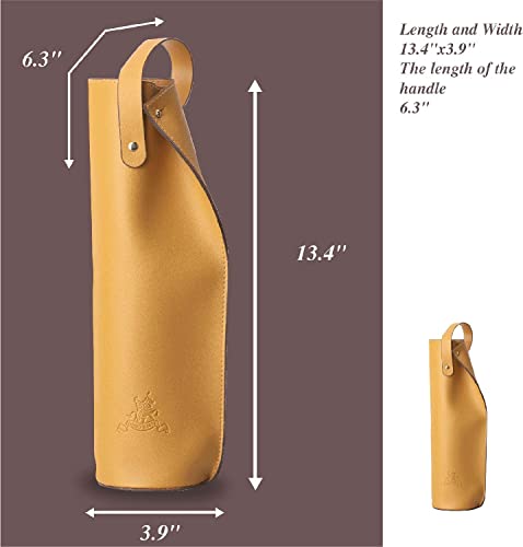 GIFORYA 2PCS Wine Gift Bag, Reusable Leather Wine Tote Carrier, Double Layered Champagne Beer Gift Bags Carrier, for Birthdays Bridal Showers Christmas Gifts Picnic Party - Thumbnail 3