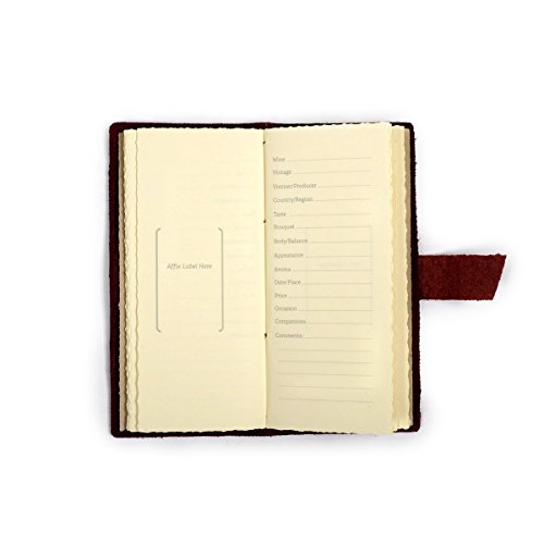 Handmade Leather Wine Dossier/Log Book With Templated Pages (Saddle) #TOP2