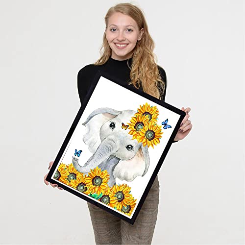 image for VIGEGU Stamped Cross Stitch Kits-Elephant Counted Cross Stitch Kits fo