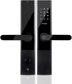 LOUYK Door Lock Keyless Smart Lock Card/Password/Fingerprint Digital Lock Electronic Home Mortise Lock (Color : B, Size : Left Direction)