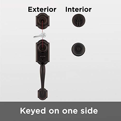 Kwikset Montara Front Door Lock Handle and Deadbolt Set, Entry