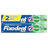Fixodent Plus Scope Secure Denture Adhesive for Full and Partial Denture Wearers, 114 g Total (2 Count of 57 g Each)