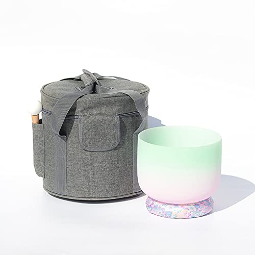 Conjunto de tigela de canto de cristal fosco à mão – Anahata F Note Chacra de coração, percussão son