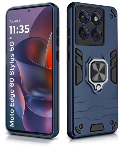 Image of AIBEX Armor Back Cover Compatible for Motorola Edge 60 Stylus 5G| Rugged Shockproof Case with Ring Holder & Kickstand | Military-Grade Protection | Magnetic Car Mount Compatible