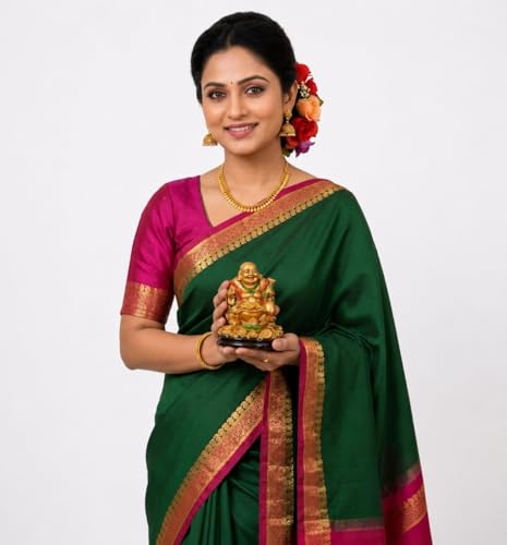 Image of Anushka Fashions Semi Mysore Crepe Silk Saree with 2D Pattern, Contrast Border, Rich Pallu & Blouse Piece Included, Lightweight Ethnic Wear for Festive, Party & Traditional Occasions