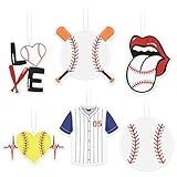 6Pcs Baseball Car Air Fresheners Sports Scented Car Diffuser Rearview Mirror Hanging Ornament Decor Automotive Interior Accessories Baseball Opening Day Gifts Birthday Party Favors for Baseball Lovers