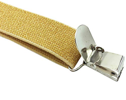 Tirantes para mujer y hombre LORELAI elásticos y ajustables en Y color dorado 4