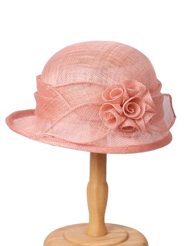 Sombrero fascinator de novia con velo y plumas miniatura 4