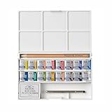 Winsor & Newton ウィンザー&ニュートン 水彩絵具 コットマン ウォーターカラー コンプリートポケットセット ハーフパン 16色セット 18909060