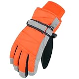 MAGARROW Kids Winter Warm Gloves Windproof Water-Resistant Snow Boys Girls Sport Gloves (Neon Orange...