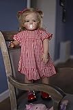 TERABITHIA 24 Inches 60CM Sweet Face Real Baby Size Rooted Blond Curly Hair Lifelike Reborn Baby Doll with Soft Cloth Body Realistic Newborn Toddler Girl Dolls That Look Real and Feel Real