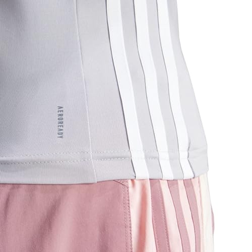 adidas Women's AEROREADY Train Essentials Regular 3-Stripes Tank Top, Glory Grey/White, M - Image 7
