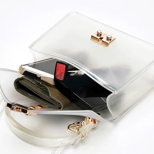 Studded Purse Clear Jelly Studs Handbag for Women Rainbow Acrylic Buckle Top Handle Studded Purse Shoulder Strap Party Daily2