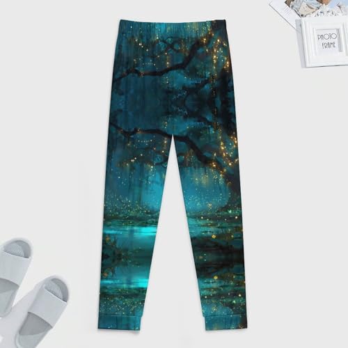 Whimsical Forests Sparkling Fireflie Men's Pajama Bottoms Sleep Lounge Soft Comfy Pants Sleepwear4