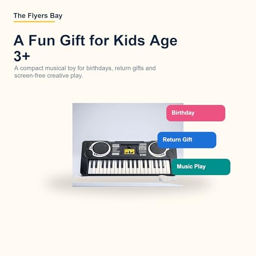 Image of The Flyers Bay 37-Key Mini Electronic Piano for Kids 3+ | Compact Multifunctional Musical Keyboard Toy | Educational Music Learning Toy | Sound, Rhythm & Creativity Development | My First Piano