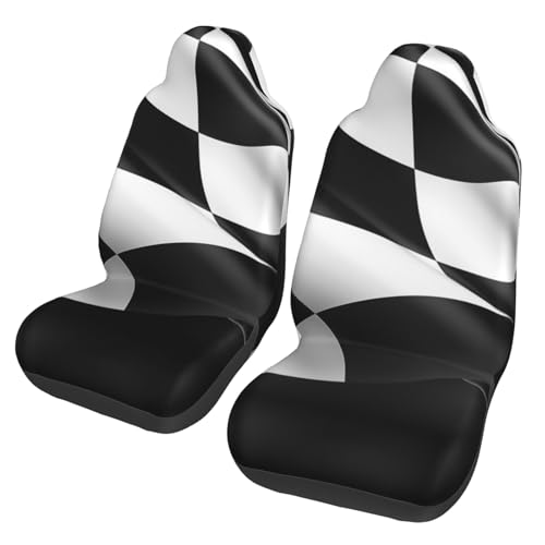 Housse de siège de voiture imperméable lot de 2 universel noir et blanc