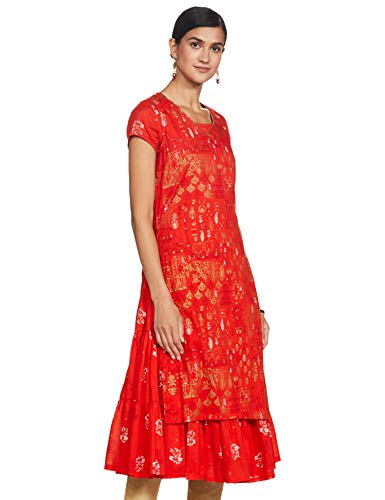 Image of BIBA Womens Round Neck Printed Kurta