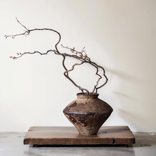 Wabi Sabi Vase Vintage rouillé de 15,5 cm de Haut - Vase en poterie Rustique pour Centre de Table, décoration d'intérieur, Table, Salon, Chambre, Salle de Bain,...