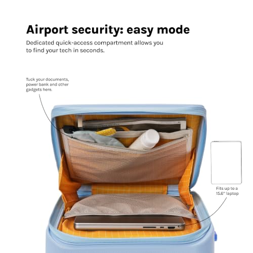 Image of MOKOBARA Aisle Cabin Pro Luggage Trolley Bag-57cm(41L),Polycarbonate Hardshell,Frosted Hardware,Dedicated Tech Compartment for 15.6 inch Laptop,YKK Zippers,TSA Lock, Silent Wheels (Shy Blue)