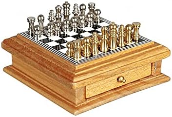 Melody Jane Dollhouse Chess Set with Light Oak Storage Drawer Miniature Study Melody Jane Dollhouse Chess Set with Light Oak Storage Drawer Miniature Study image 2