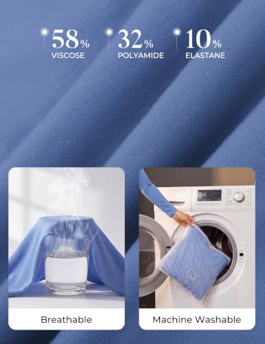 GRACE KARIN Women's 2026 Long Sleeve Peplum Tops, Summer Dressy Casual Shirts, Work Tunic Blouses Trendy Fashion Clothes Gray Blue L — view 5