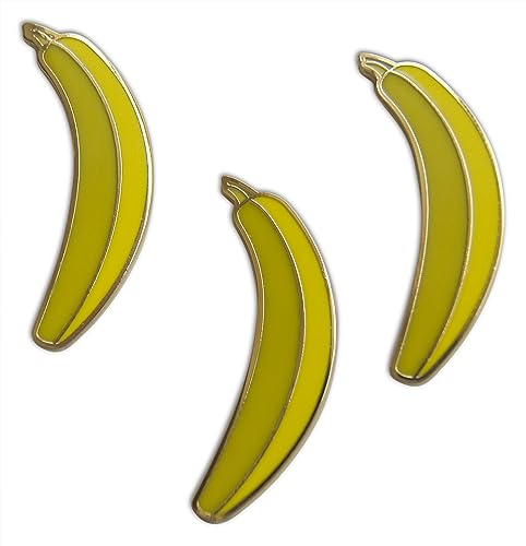 Novel Merk Tropical Fruits – Banana & Other Lapel Pin, Hat Pin & Tie Tack Set - with Clutch Back