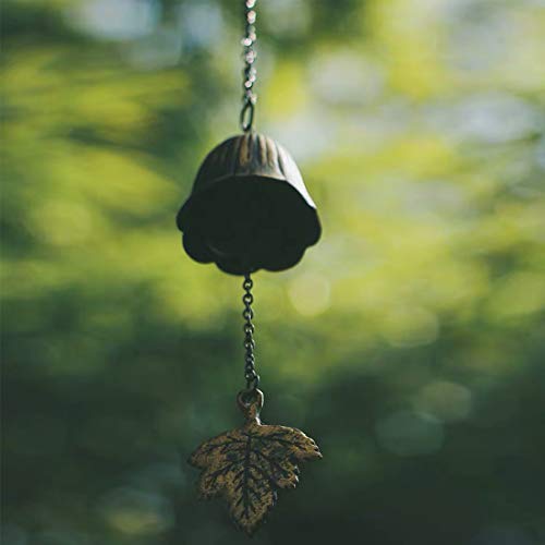 Sinnlig Japanese Traditional Lucky Small Wind Chimes For Outside, Iwachu Cast Iron Bless Temple Wind Bell Memorial And Sympathy Leaf Wind Chimes Indoor Garden Bell, Patio, Balcony (Maple Leaf) #TOP5